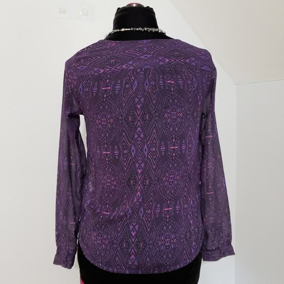 American Eagle Outfitters Semi Sheer Henley Blouse Whimsigoth Y2K Fairy Goth - Picture 3 of 10